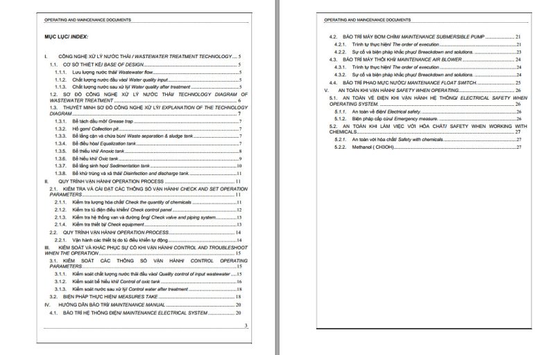 Hướng dẫn vận hành và bảo trì Trạm xử lý nước thải
