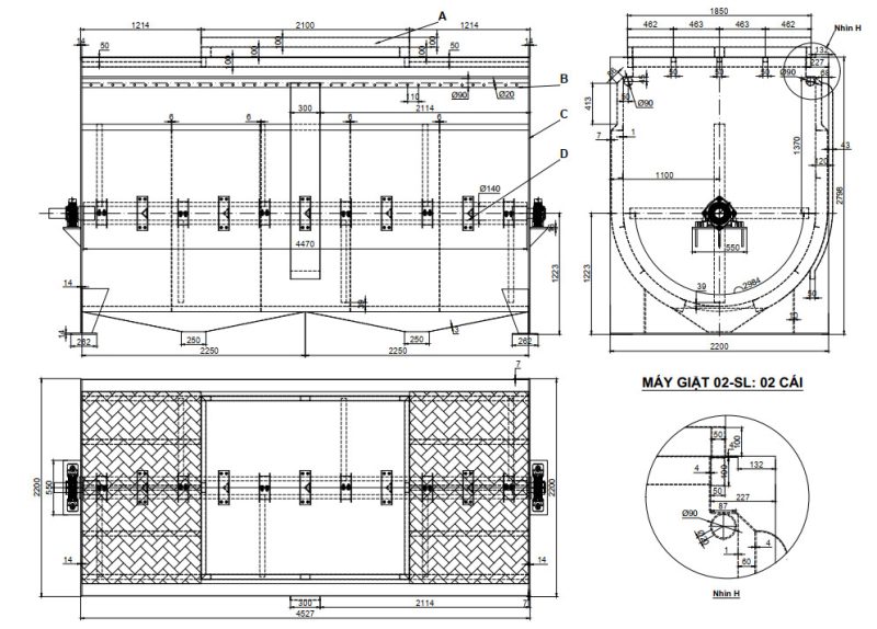 Bản vẽ chế tạo máy 1 buồng Lông vũ