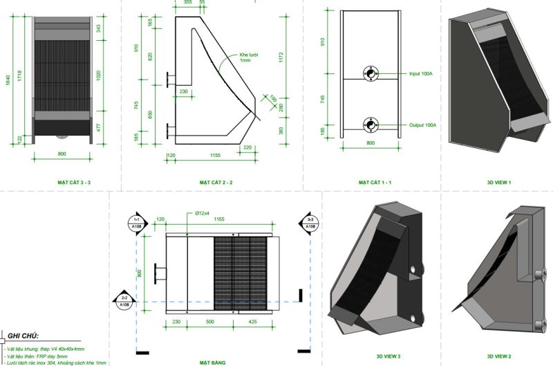 Family Máy lược rác | Bản vẽ chế tạo Máy lược rác