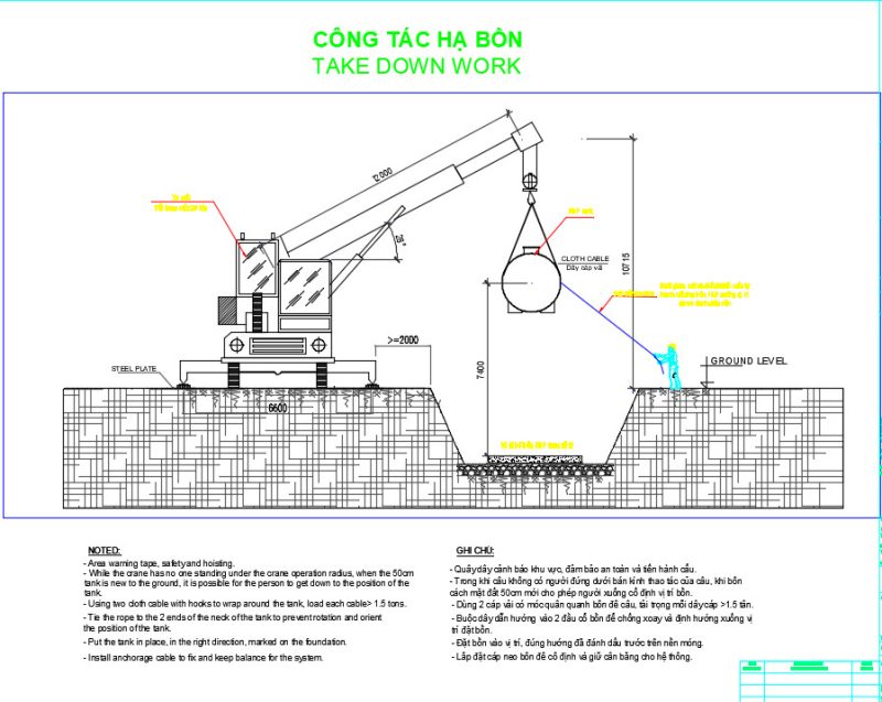 File Cad Biện pháp thi công nhà xưởng