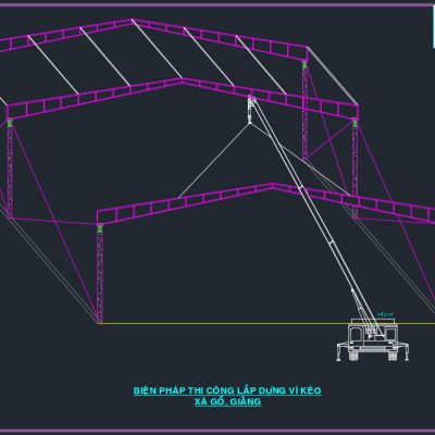 File Cad Biện pháp thi công nhà xưởng