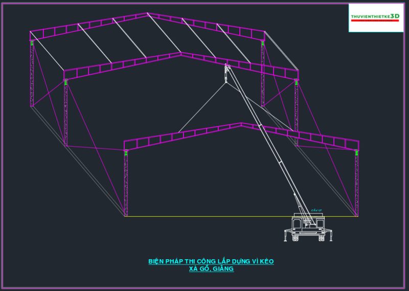 File Cad Biện pháp thi công nhà xưởng